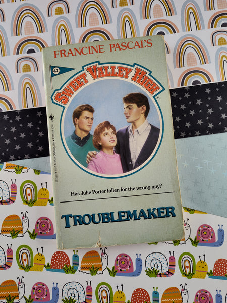 Vintage 1988 1st Printing Sweet Valley High #47 "Troublemaker" Softcover