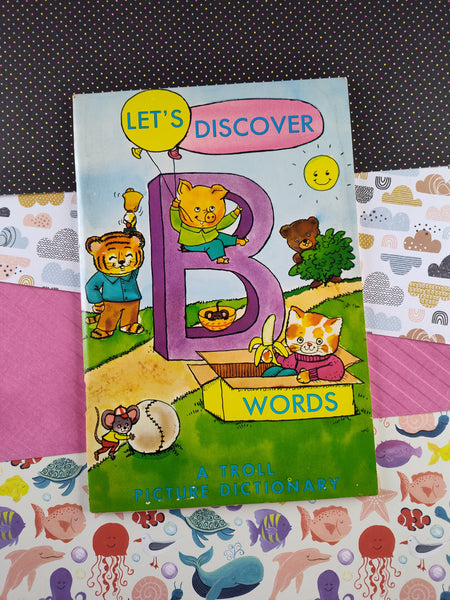 Vintage 1974 Let's Discover Words "B" Troll Picture Dictionary Softcover Booklet