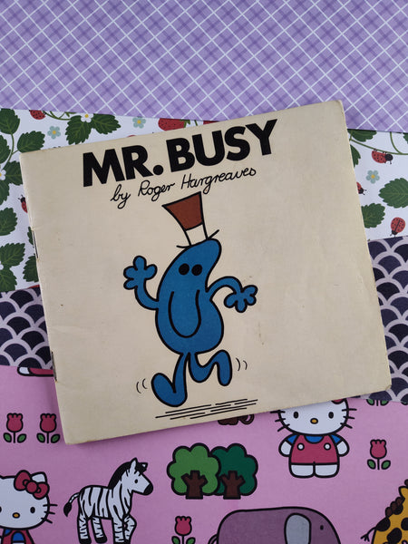 Vintage 1978 Original Mr. Men Books "Mr. Busy" by Roger Hargreaves, Softcover
