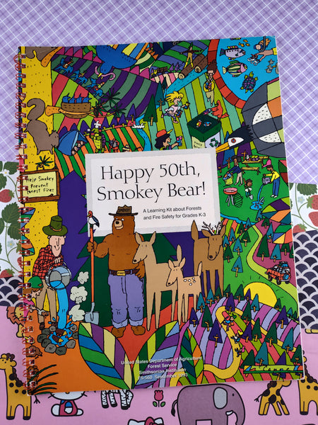 Vintage 1993 "Happy 50th, Smokey Bear!" Learning Kit Activity Book Spiral-Bound Softcover