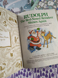 Vintage 1982 Little Golden Book "Rudolph the Red-Nosed Reindeer Shines Again" Hardcover