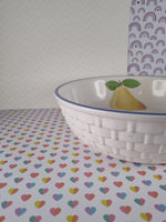 Vintage Pfaltzgraff Hopscotch Basketweave Large Serving Bowl 8.75", Like New