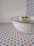 Vintage Pfaltzgraff Hopscotch Basketweave Large Serving Bowl 8.75", Like New