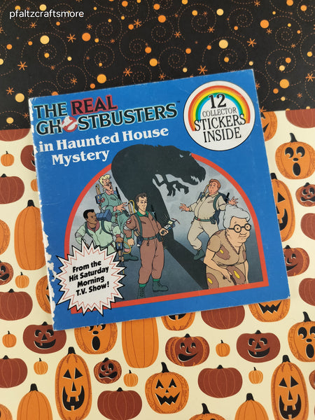 RARE HTF Vintage 1986 Softcover "The Real Ghostbusters in Haunted House Mystery" Book w/(some) Collector Stickers