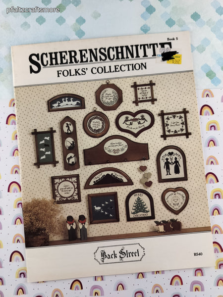 Vintage 1985 Scherenschnitte Folks' Collection Back Steel Softcover Booklet