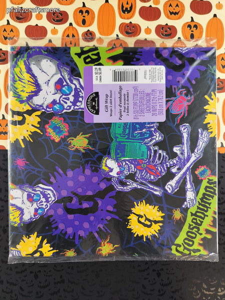 Vintage 1996 Goosebumps Hallmark Expressions Wrapping Paper Gift Wrap NEW & SEALED