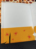 Vintage Goosebumps Reading is a Scream! Orange & Black Spider Web Folder, Unused