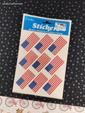 Vintage Eureka Patriotic American Flags Stickers, 4 Sheets New & Sealed