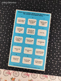 Vintage Highlights for Children Mathmania Numbers Full Sticker Sheet, Unused