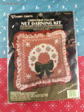 Vintage Vogart Crafts Christmas Pillow Net Darning Kit NEW
