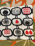Ikea Cats & Apples Red White Black Standard Sized Pillowcase, Set/2