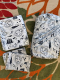 Pillowfort Treasure Island Queen Sized Bed Sheet Set Fitted, Flat, 2 Pillowcases