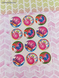 Vintage Trend Clowns Bunnies Bubble Gum Scratch 'n Sniff Full Sticker Sheet, Unused