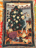 Vintage Goodwin Weavers Classic Winnie the Pooh Christmas  42" x 62" Tapestry Throw Blanket, Like New