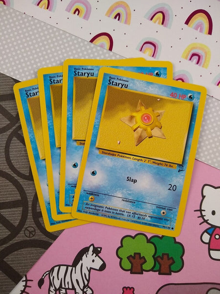 Vintage Common - Set/4 Staryu Base Set 2 Non-Holo Pokemon Cards 95/130 Pfaltzcraftsmore Vintage Common - Set/4 Staryu Base Set 2 Non-Holo Pokemon Cards 95/130 Pfaltzcraftsmore