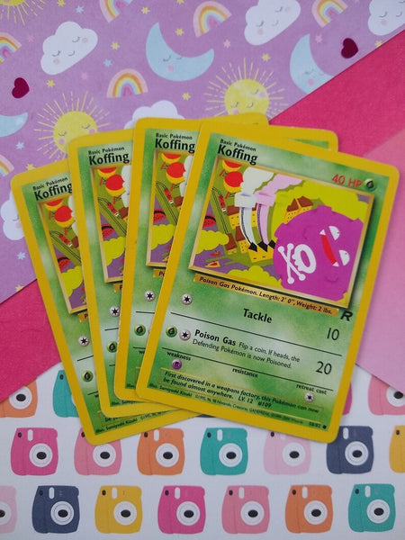 Vintage Common - Set/4 Koffing Team Rocket Non-Holo Pokemon Cards 58/82 - LP