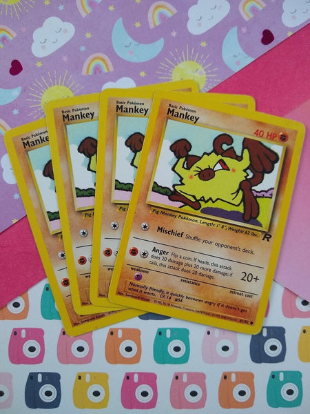 Vintage Common - Set/4 Mankey Team Rocket Non-Holo Pokemon Cards 61/82 Pfaltzcraftsmore Vintage Common - Set/4 Mankey Team Rocket Non-Holo Pokemon Cards 61/82 Pfaltzcraftsmore