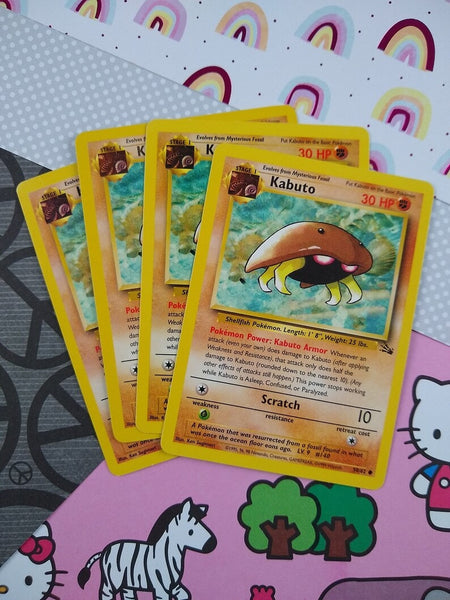 Vintage Common - Set/4 Kabuto Fossil Non-Holo Pokemon Cards 50/62 - LP Pfaltzcraftsmore Vintage Common - Set/4 Kabuto Fossil Non-Holo Pokemon Cards 50/62 - LP Pfaltzcraftsmore