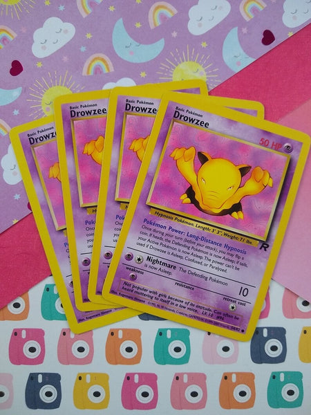 Vintage Common - Set/4 Drowzee Team Rocket Non-Holo Pokemon Cards 54/82 - LP
