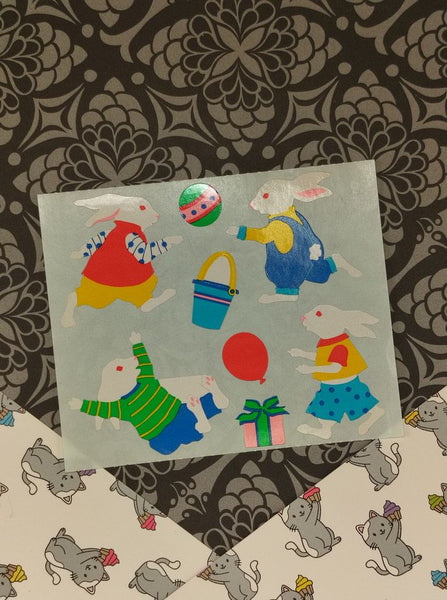 Vintage Mrs. Grossman's "Easter Bunnies" Half Sticker Sheet, Unused