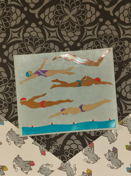 Vintage Mrs. Grossman's "Swim Team" Half Sticker Sheet, Unused
