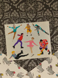 Vintage Mrs. Grossman's "Ice Skaters" Half Sticker Sheet, Unused