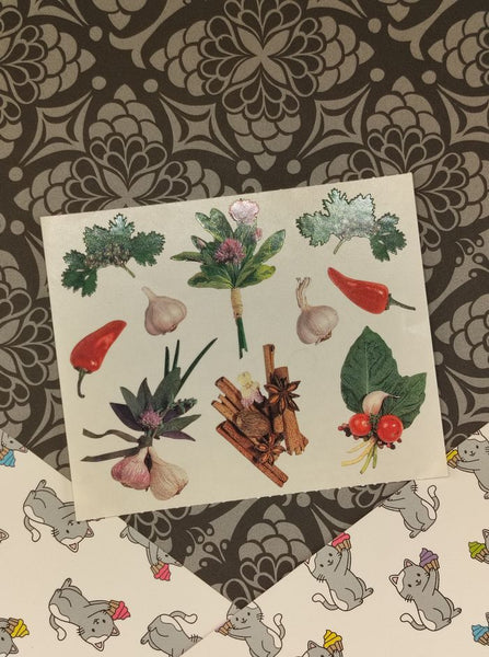 Vintage Mrs. Grossman's "Herbs & Spices" Half Sticker Sheet, Unused