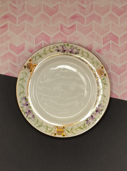 Vintage Violets Floral Purple Flowers Teacup Saucer Nice & Clean