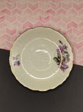 Vintage Violets Floral Purple Flowers Teacup Saucer Nice & Clean