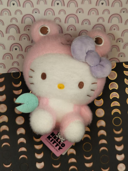 Sanrio Hello Kitty Small 7” Plush Pink Frog Costume Kigurumi Round 1 Toy NWT
