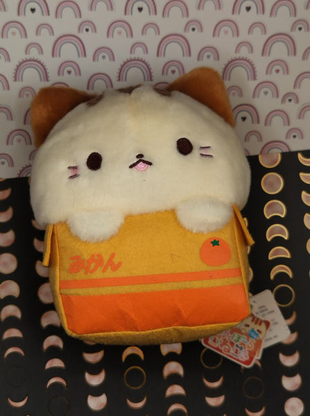 Neko Kitty Cat in Orange Carton Box Small 7” Plush Yell Toy NWT