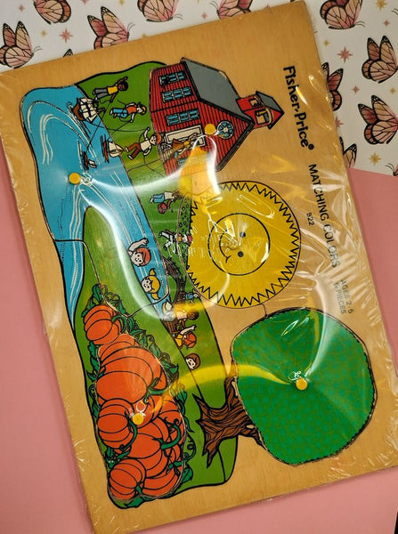 Vintage 1979 Fisher-Price "MATCHING COLORS" Frame-Tray Puzzle, #522