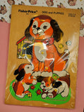Vintage 1979 Fisher-Price "DOG and PUPPIES" Frame-Tray Puzzle, #511