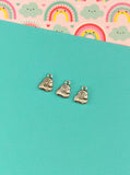 Vintage Antique Silver Tone Cute Snail Charms, Set/3 Like New