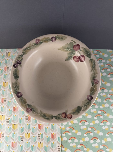 Vintage Pfaltzgraff Jamberry Fruits 7.25" Soup Bowls Set/5