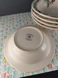 Vintage Pfaltzgraff Jamberry Fruits 7.25" Soup Bowls Set/5