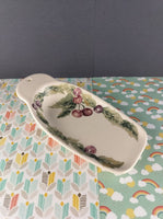 Vintage Pfaltzgraff Jamberry Ceramic Butter Scoot / Spoon Rest, 7.75"
