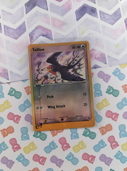 Vintage Common - Taillow EX Ruby & Sapphire Reverse Holo Pokemon Card 72/109 - VG