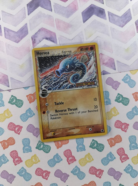 Vintage Uncommon - Horsea Dragon Frontiers Stamped Holographic Pokemon Card 31/101 - MP/Creased