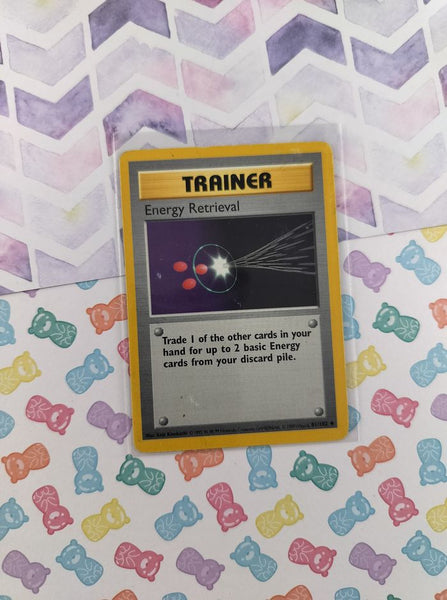 Vintage Uncommon - Shadowless Energy Retrieval Base Set Non-Holo Pokemon Card 81/102 - MP