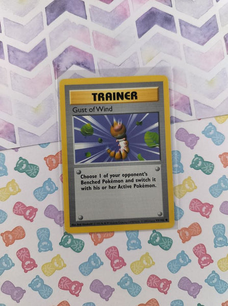 Vintage Common - Shadowless Gust of Wind Base Set Non-Holo Pokemon Card 93/102 - LP