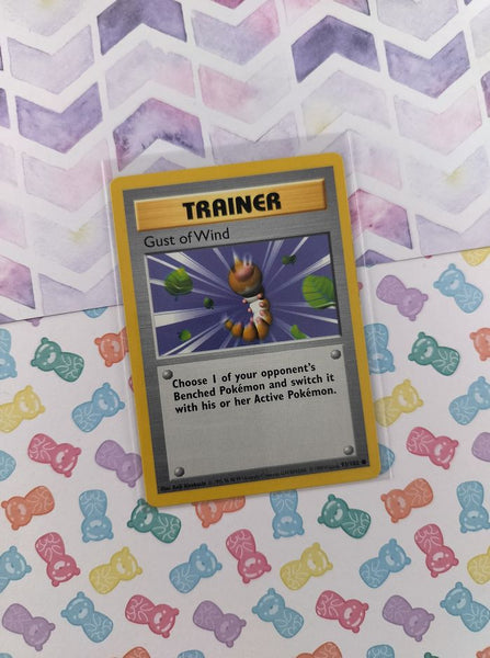 Vintage Common - Shadowless Gust of Wind Base Set Non-Holo Pokemon Card 93/102 - LP (B)