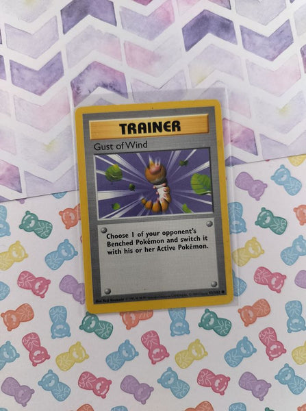 Vintage Common - Shadowless Gust of Wind Base Set Non-Holo Pokemon Card 93/102 - LP (C)