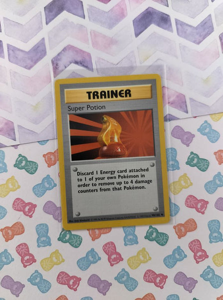 Vintage Uncommon - Shadowless Super Potion Base Set Non-Holo Pokemon Card 90/102 - VG