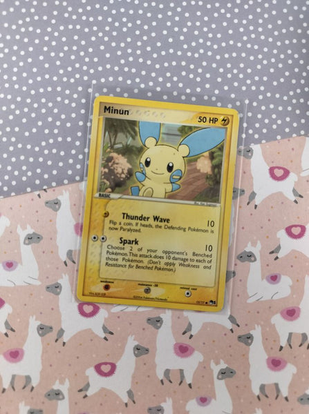 Vintage Common - Minun POP Series 1 Non-Holo Pokemon Card 12/17 - LP Pfaltzcraftsmore Vintage Common - Minun POP Series 1 Non-Holo Pokemon Card 12/17 - LP Pfaltzcraftsmore