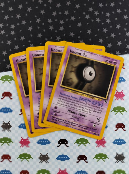 Vintage Common - Set/4 Unown (I) Neo Discovery Non-Holo Pokemon Cards 68/75 - LP