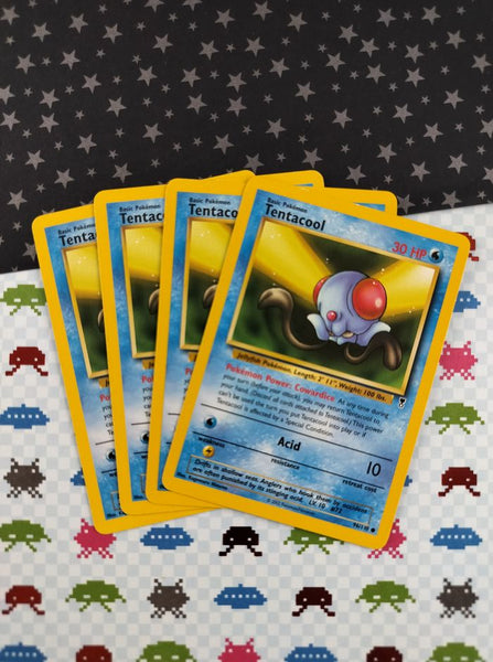 Vintage Common - Set/4 Tentacool Legendary Series Non-Holo Pokemon Cards 96/110 - LP