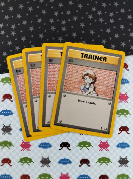 Vintage Common - Set/4 Bill Legendary Series Non-Holo Pokemon Cards 108/110 - LP