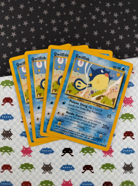 Vintage Common- Set/4 Qwilfish Neo Revelation Non-Holo Pokemon Cards 49/64 - LP