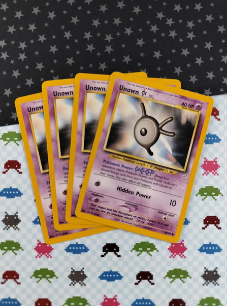 Vintage Common- Set/4 Unown (K) Neo Revelation Non-Holo Pokemon Cards 58/64 - LP